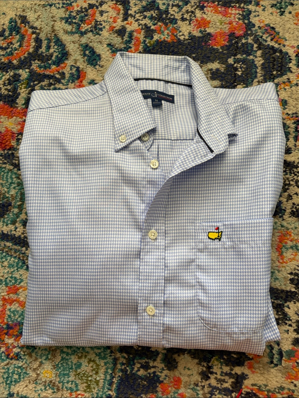 NWOT Masters Button-Down Dress Shirt Size Medium  Blue Masters Clubhouse